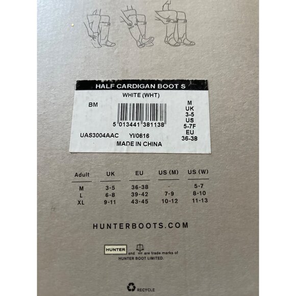 Hunter Original Tall Cable Knit Boot Socks - Medium, 2-Pack, New In Box - Picture 3 of 4